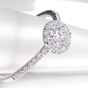 pt900 プラチナ ダイヤモンド ダイヤ 指輪 リング 0.6ct 大粒 取り巻き 豪華 上品 Hカラー I-1クラス 誕生石 4月 GUR1389の画像