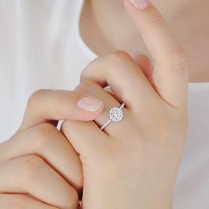 pt900 プラチナ ダイヤモンド ダイヤ 指輪 リング 0.6ct 大粒 取り巻き 豪華 上品 Hカラー I-1クラス 誕生石 4月 GUR1389の画像