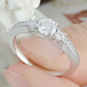 pt900 プラチナ ダイヤモンド ダイヤ 指輪 リング 0.75ct SI2〜I1クラス G〜Hカラー 大粒 一粒 GUR1394の画像
