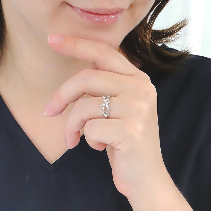 Pt900 0.2ct ダイヤモンド バタフライ リング 送料無料 レディース 指輪 リング プラチナ Hカラー ＳIクラス 蝶々 ちょうちょ 4月 誕生石 お守り GUR1501-Ptの画像