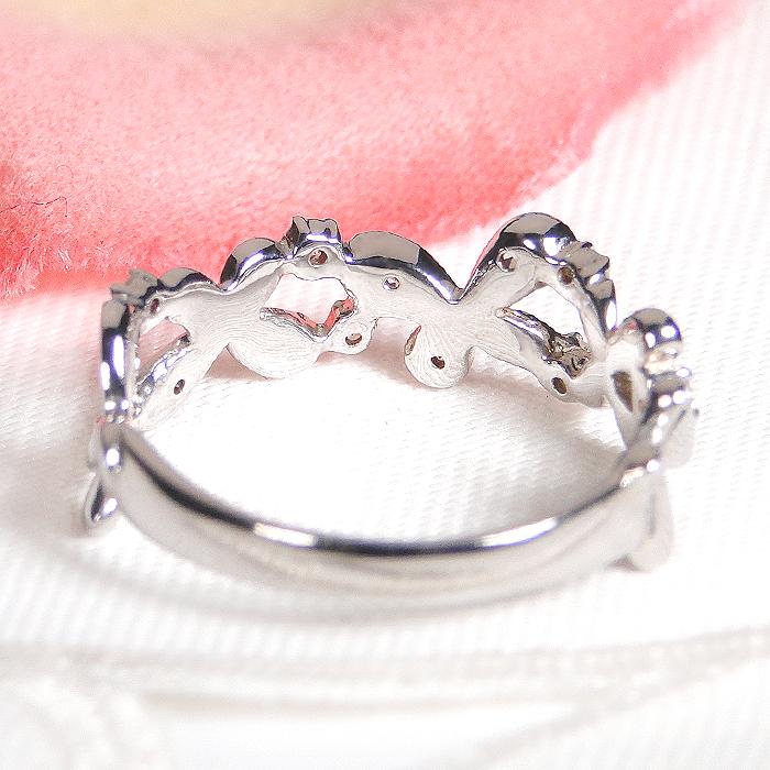 Pt900 0.2ct ダイヤモンド バタフライ リング 送料無料 レディース 指輪 リング プラチナ Hカラー ＳIクラス 蝶々 ちょうちょ 4月 誕生石 お守り GUR1501-Ptの画像
