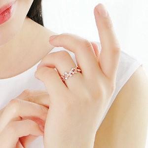 ダイヤモンドリング リング 指輪 ダイヤモンド ダイヤ 蝶 ちょうちょ ゴールド 18k 18金 PG バタフライ GUR1501PGの画像