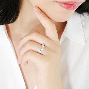 ダイヤモンド エタニティ リング プラチナ 1カラット ダイヤ シンプル