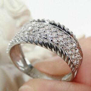 プラチナ パヴェ pt900 0.5ct ダイヤモンド リング Hカラー SIクラス 送料無料 ダイヤ PT pave 指輪 幅広 0.5カラット ダイア ダイアモンド 豪華 GUR1514の画像