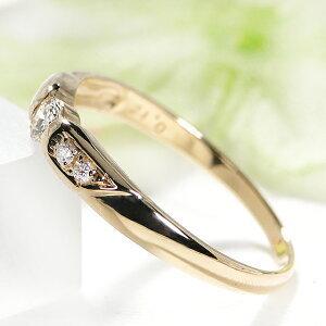 K18 YG 0.12ct ダイヤモンド リング 送料無料 ダイヤ イエロー 