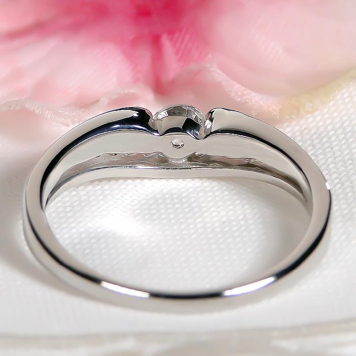 Pt900 0.33ct ダイヤモンド リング 送料無料 プラチナ PT Hカラー SIクラス ダイアモンド ダイヤ 指輪 大粒 一粒 ひと粒 エタニティ 2連 重ねづけ風 GUR1534の画像