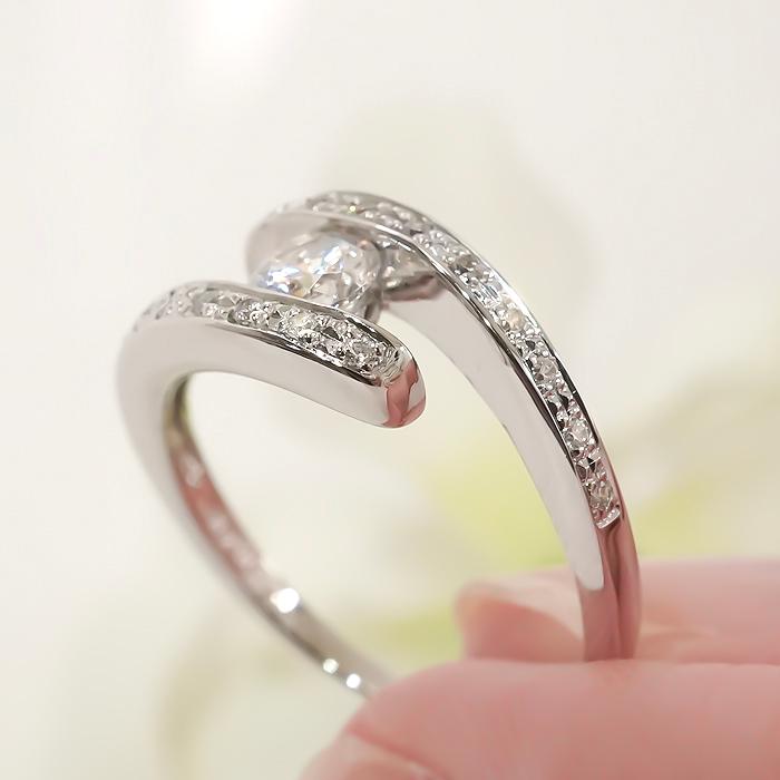 Pt900 0.41ct ダイヤモンド リング 送料無料 指輪 結婚 婚約  Hカラー SIクラス 華やか 1粒 個性的 プラチナ ダイヤ エンゲージ  大粒 一粒 上品 人気 GUR1540の画像