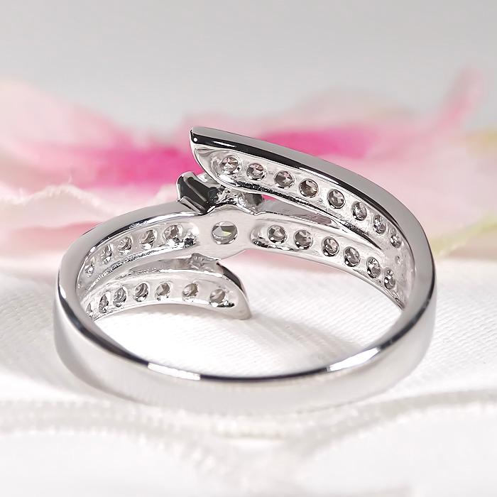 Pt900 0.70ct ダイヤモンド リング 送料無料 指輪 結婚 婚約  Hカラー SIクラス 個性的 2連風 プラチナ ダイヤ エンゲージ  大粒 一粒 上品 人気 GUR1542の画像