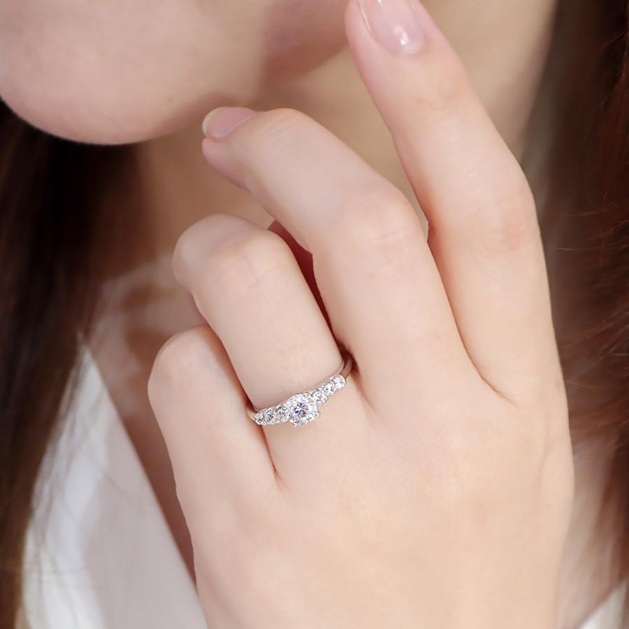 Pt900 0.75ct ダイヤモンド リング センター石 中央宝石研究所ソーティング付 送料無料 プラチナ ダイヤ ダイア 指輪 レディース プレゼント 4月 誕生石 GUR1547の画像