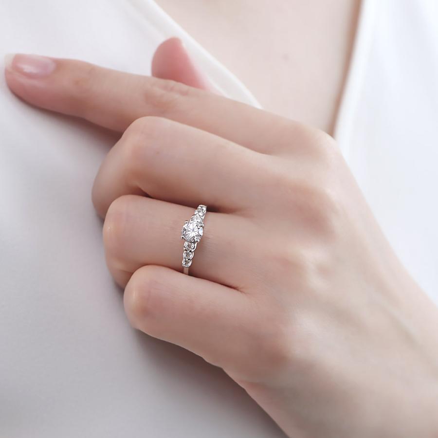 Pt900 0.75ct ダイヤモンド リング センター石 中央宝石研究所ソーティング付 送料無料 プラチナ ダイヤ ダイア 指輪 レディース プレゼント 4月 誕生石 GUR1547の画像
