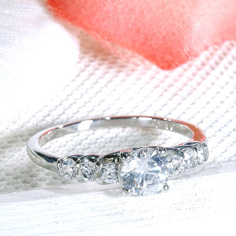 Pt900 0.75ct ダイヤモンド リング センター石 中央宝石研究所ソーティング付 送料無料 プラチナ ダイヤ ダイア 指輪 レディース プレゼント 4月 誕生石 GUR1547の画像