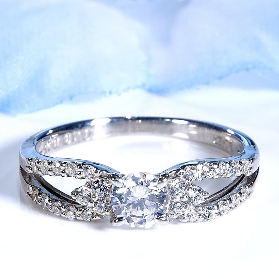 Pt900 0.65ct ダイヤモンド リング センター石 中央宝石研究所ソーティング付 送料無料 プラチナ ダイヤ ダイア 指輪 レディース プレゼント 4月 誕生石 GUR1550の画像
