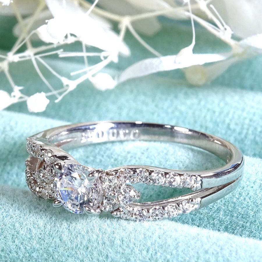 Pt900 0.65ct ダイヤモンド リング センター石 中央宝石研究所ソーティング付 送料無料 プラチナ ダイヤ ダイア 指輪 レディース プレゼント 4月 誕生石 GUR1550の画像