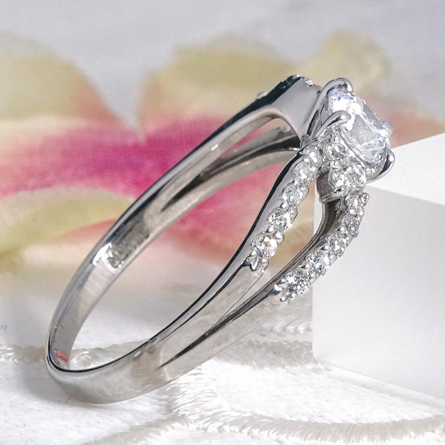 Pt900 0.65ct ダイヤモンド リング センター石 中央宝石研究所ソーティング付 送料無料 プラチナ ダイヤ ダイア 指輪 レディース プレゼント 4月 誕生石 GUR1550の画像