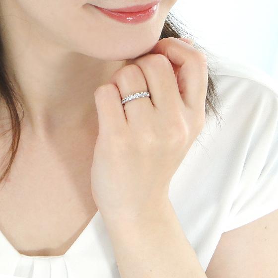 ダイヤモンド　リング　指輪　ハーフエタニティ　0.5　pt900 楽天市場】Pt900【0.5ct】ダイヤ ハーフ エタニティリング【送料