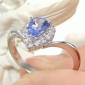 天然 上質タンザナイト（ゾイサイト）＆ ダイヤモンド デザインリング