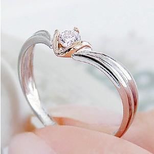 pt900 プラチナ K18 PG ゴールド ダイヤモンド ダイヤ 指輪 リング 0.1