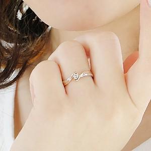 pt900 プラチナ K18 PG ゴールド ダイヤモンド ダイヤ 指輪 リング 0.1ct 一粒 シンプル 18金 GUR783の画像