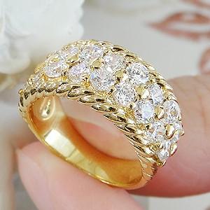 ゆ*こ様 リング　18K　イエローゴールド　ダイアモンド0.4カラット　レディー ☆サイズ18号☆K18イエローゴールド/ダイヤモンド5Pリング☆0.05ct