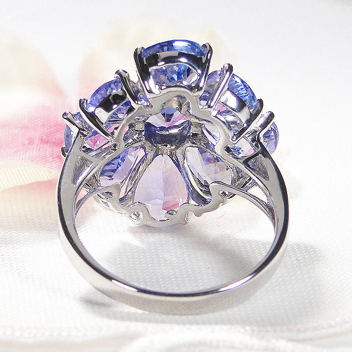 ♥　沈丁花❤pt900 天然タンザナイト・リング　12号 w3.3g Pt900 タンザナイト リング ジュエリー アクセサリー レディース 青