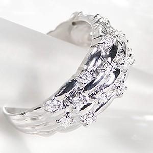 pt900 プラチナ ダイヤモンド ダイヤ 指輪 リング 0.30ct モダン デザインリング 上品 4月 誕生石 GUR862の画像