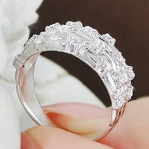 pt900 プラチナ ダイヤモンド ダイヤ 指輪 リング 0.30ct モダン デザインリング 上品 4月 誕生石 GUR862の画像