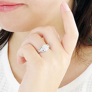 pt900 プラチナ ダイヤモンド ダイヤ 指輪 リング エレガンス フラワー 花 0.8ct 誕生石 4月 Hカラー SIクラス GUR875の画像