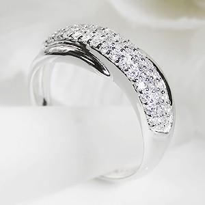 pt9000.5ct ダイヤモンド パヴェ リング送料無料 刻印無料 品質保証書付の画像
