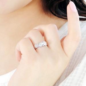 pt900 プラチナ ダイヤモンド ダイヤ 指輪 リング 0.1ct 一粒 シェル リボン 誕生石 4月 GUR905の画像