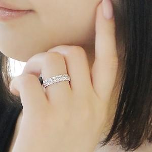 pt900 プラチナ ダイヤモンド ダイヤ 指輪 リング エタニティ 2連 1.0ct 1カラット 2列 豪華 GUR916の画像