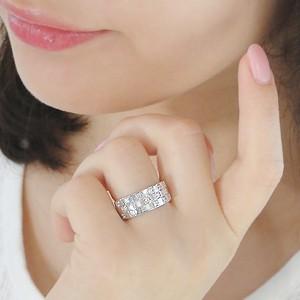 K18 WG ゴールド ダイヤモンド ダイヤ 指輪 リング 0.30ct チェック チェッカー 幅広 18k 18金 おしゃれ GUR922の画像