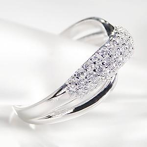 pt900 プラチナ ダイヤモンド ダイヤ 指輪 リング エタニティ パヴェ 0.7ct クロス pave GUR935の画像