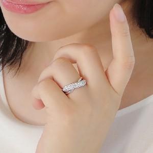 pt900 プラチナ ダイヤモンド ダイヤ 指輪 リング エタニティ パヴェ 0.7ct クロス pave GUR935の画像