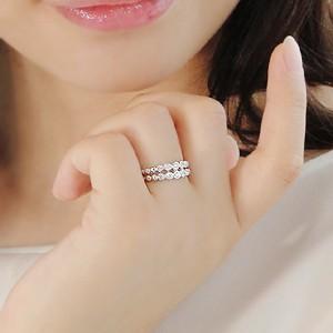 K18WG ゴールド ダイヤモンド ダイヤ 指輪 リング エタニティ 10粒 10石 テンダイヤモンド 0.3ct 10年目 2連 GUR940の画像