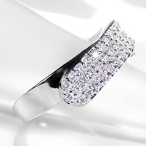 pt900 プラチナ ダイヤモンド ダイヤ 指輪 リング パヴェ エタニティ 0.5ct クロス 誕生石 4月 GUR946の画像
