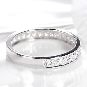 pt900 プラチナ ダイヤモンド ダイヤ 指輪 リング エタニティ ハーフエタニティ 0.5ct フチあり 重ねづけ GUR964の画像