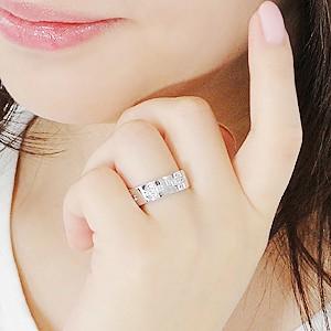 k18 WG レディースリング K18ダイヤ×ミルライン パートナー リング（レディース） WG