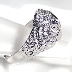 K10 WG ゴールド 指輪 リング カラーストーン ホワイトサファイア  