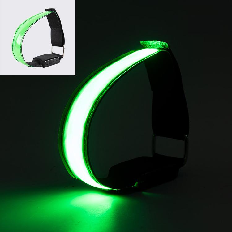 ランニングライト USB 充電式 LED アームバンド 夜間ランニング 緑