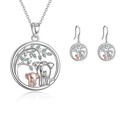 定番の冬ギフト Elephant POPLYKE Gifts So Daughter Mother Silver Sterling Women for Jewelry その他レディースアクセサリー