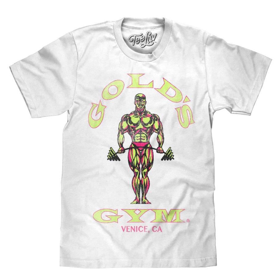 Tee Luv Gold's Gym Strongman Tシャツ - Golds Gym レトロネオンロゴシャツ US サイズ: Small ...