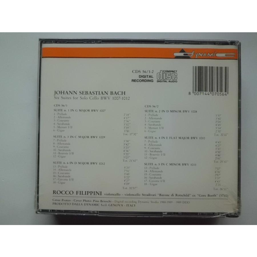 Bach / Six Suites for Solo Cello Rocco Filippini : 2 CDs // CD : Good ...