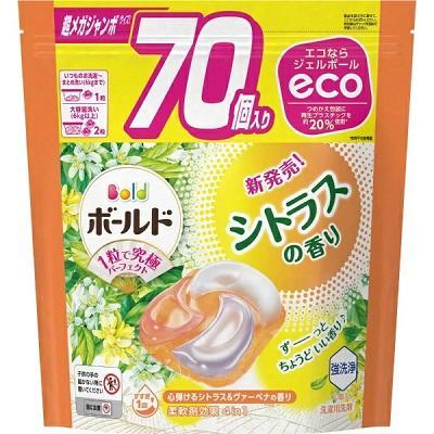 P&G ボールド ジェルボール4D シトラス 詰替 超メガジャンボサイズ 70個×4袋セット/ケース｜good-plus10｜02