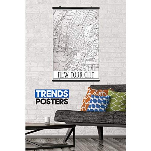 韓国ファッション Trends International New York Map Clip Wall Poster 22.375 x 34 P 並行輸入