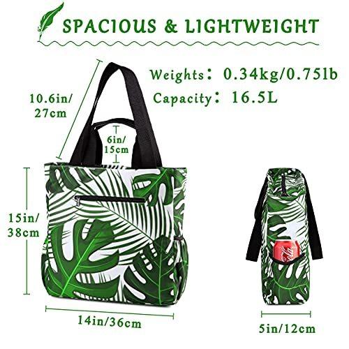 VASCHY ビーチトートバッグ レディース 軽量 防水 折りたたみ式 大型プールトートバッグ ファスナー付き US サイズ L カラ 並行