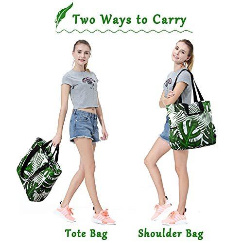 VASCHY ビーチトートバッグ レディース 軽量 防水 折りたたみ式 大型プールトートバッグ ファスナー付き US サイズ L カラ 並行