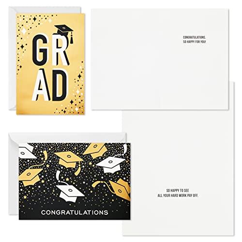 ショッピング Hallmark 卒業カード 詰め合わせ ブラックとゴールド カード36枚と封筒6デザイン 並行輸入