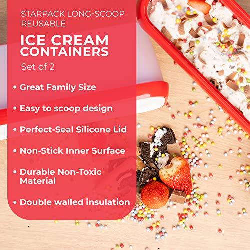 StarPack ロングスクープ アイスクリーム 冷凍庫保存容器 2個セット 家庭製 アイスクリーム 冷凍庫容器 食事準備 スープや食品 並行輸入｜good-quality｜02