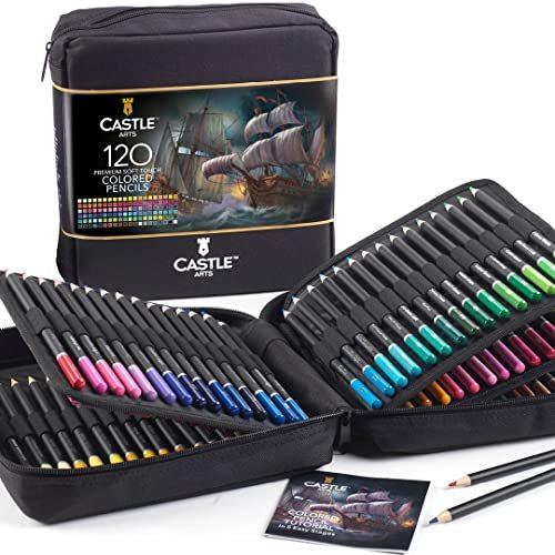 Castle Art Suppliesキャッスルアートサプライズ 120本の色鉛筆鉛筆 ファスナー閉じセット 大人のアーティストに最適  並行輸入｜good-quality