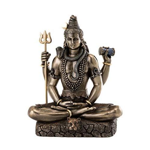 Topコレクション8.5インチシヴァin Padmasana LotusポーズHindu Statue in Cold Cast Bro 並行輸入｜good-quality